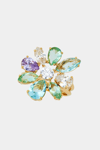 WATERCOLORS BLUE FLORAL RING