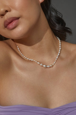 SIREN ALL-AROUND MIXED PEARL COLLAR NECKLACE