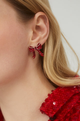 HOLI-DAZE BOW FRONTBACK EARRINGS