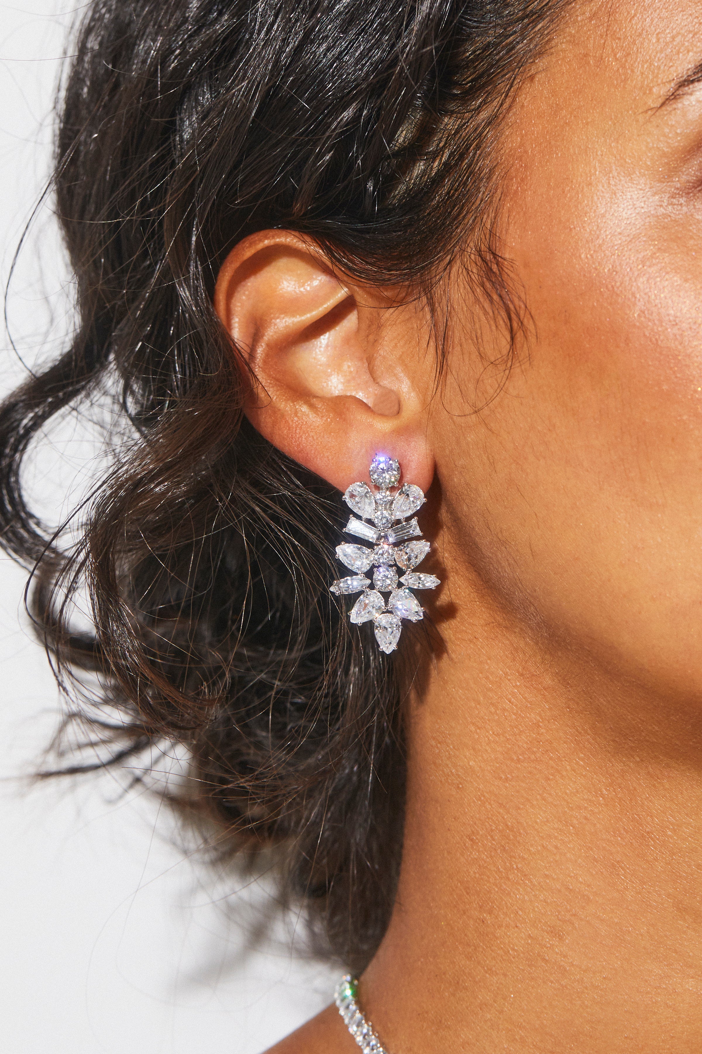 Festive matte CZ earrings – Kruthika Jewellery