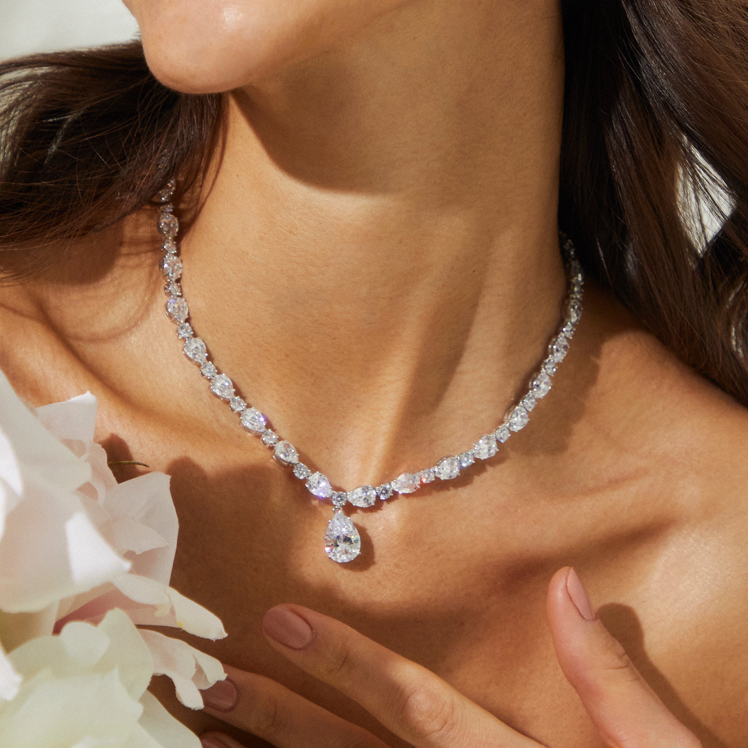 CZ PEAR DROP NECKLACE – NADRI