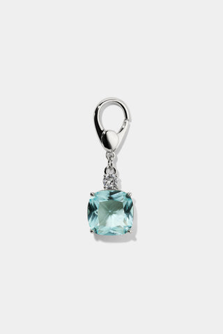 CLEOPAWTRA BLUE STONE CHARM IN SILVER TONE