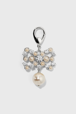 CLEOPAWTRA BOW DROP CHARM IN SILVER TONE
