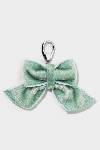 CLEOPAWTRA BLUE BOW CHARM IN SILVER TONE