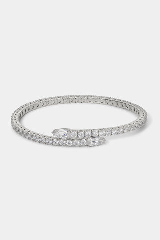 DAZZLE CZ BYPASS PEAR FLEX WRAP BRACELET