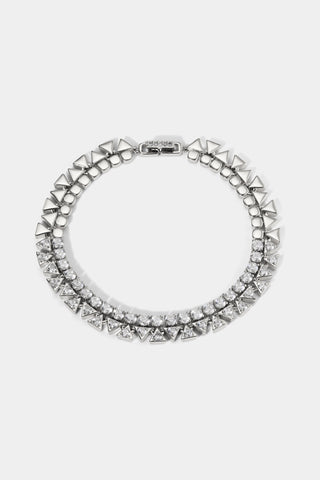 LUXOR CZ LINE BRACELET IN RHODIUM PLATING