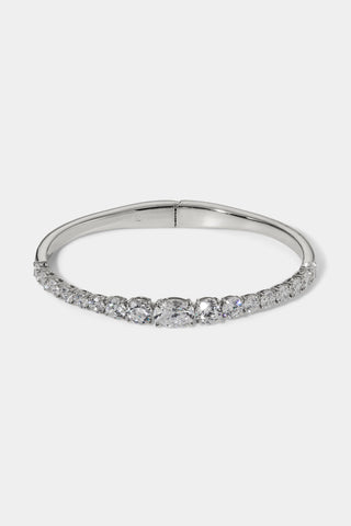 STELLAR CZ HINGE BRACELET IN RHODIUM PLATING
