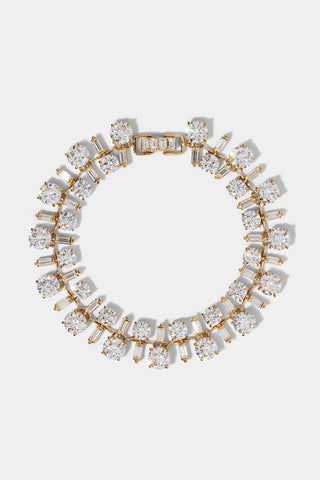 STELLAR CZ LINE BRACELET IN GOLD PLATING