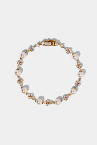 VENUS PEARL LINE BRACELET IN GOLD PLATING