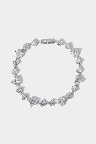 LE BISOU HEART LINE BRACELET IN RHODIUM PLATING