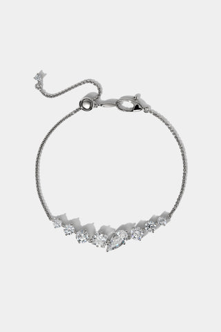LUCIA ADJUSTABLE LINE BRACELET IN RHODIUM PLATING