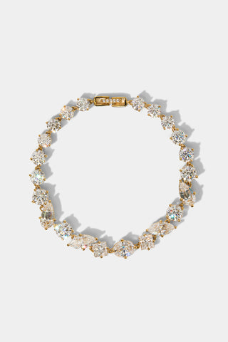 LUCIA MIXED CZ LINE BRACELET IN GOLD PLATING