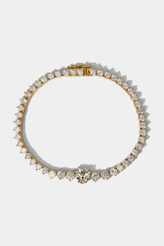 ASTRID HEART TENNIS BRACELET IN GOLD PLATING