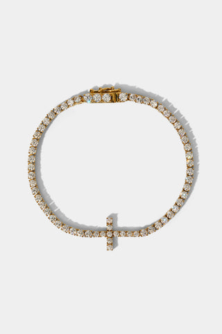 ASTRID CROSS TENNIS BRACELET IN GOLD PLATING