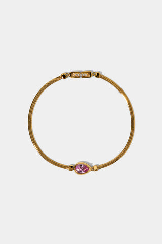 DELANCEY PINK PEAR LINE BRACELET IN GOLD PLATING