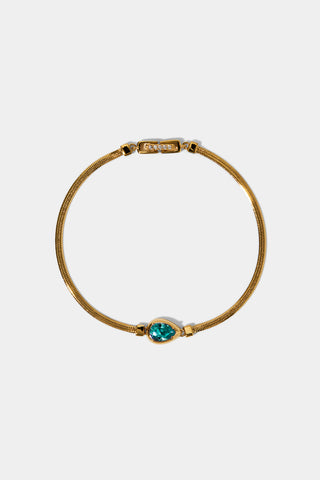 DELANCEY AQUA PEAR LINE BRACELET IN GOLD PLATING