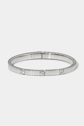 DELANCEY BOTTOM HINGE BRACELET IN RHODIUM PLATING