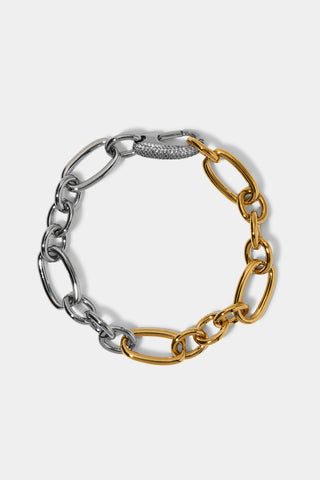 GEMINI LARGE LINK LINE BRACELET WITH A TWO TONE FINISH