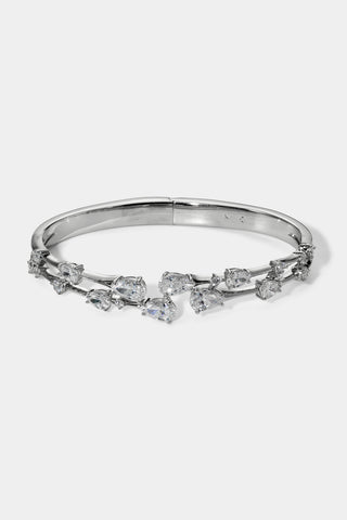 HERA MULTI BOTTOM HINGE BRACELET IN RHODIUM PLATING