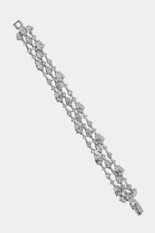 HERA 3 LAYER LINE BRACELET IN RHODIUM PLATING