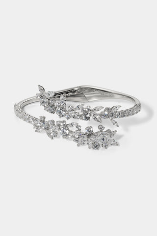 CANNES BOTTOM HINGE BRACELET IN RHODIUM PLATING