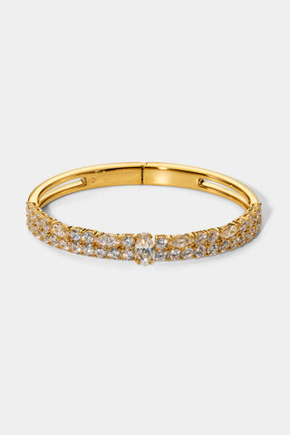 TWINNIE DOUBLE ROW HINGE BRACELET IN GOLD PLATING