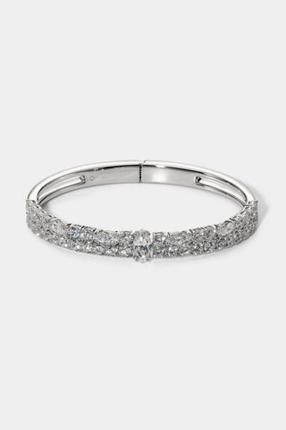 TWINNIE DOUBLE ROW HINGE BRACELET IN RHODIUM PLATING