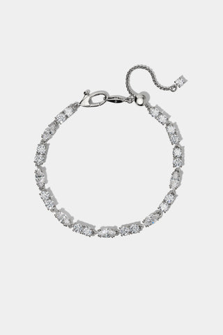TWINNIE PATTERN LINE BRACELET IN RHODIUM PLATING