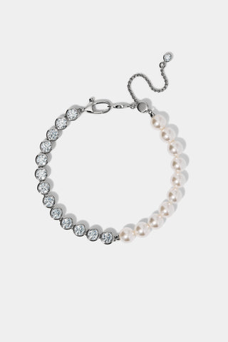 UNDER THE SEA MIXED LINE BRACELET IN RHODIUM PLATING