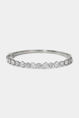 CELINE MULTI CZ HINGE BRACELET IN RHODIUM PLATING