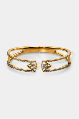 CELINE WIDE HINGE BRACELET IN GOLD PLATING