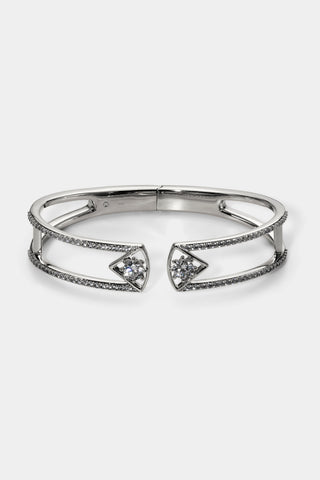 CELINE WIDE HINGE BRACELET IN RHODIUM PLATING