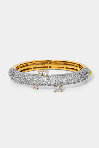 TURN UP THE VOLUME SIDE HINGE BRACELET IN GOLD AND RHODIUM PLATING