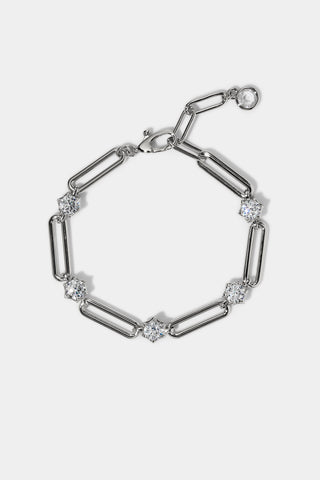 SUPERNOVA LONG LINK BRACELET IN RHODIUM PLATING