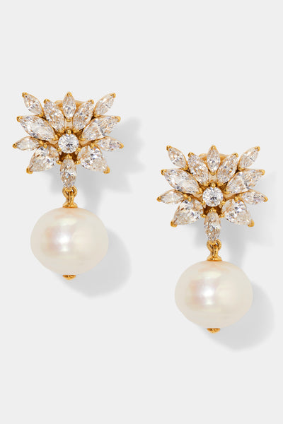 SAVANNAH PEARL CZ DROP CLIP EARRINGS – NADRI