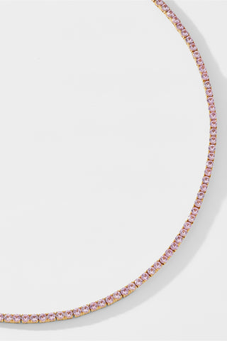 LOVE ALL PALE PINK ADJUSTABLE TENNIS NECKLACE