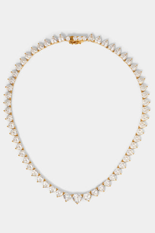 REAL LOVE CZ COLLAR NECKLACE IN GOLD PLATING. 