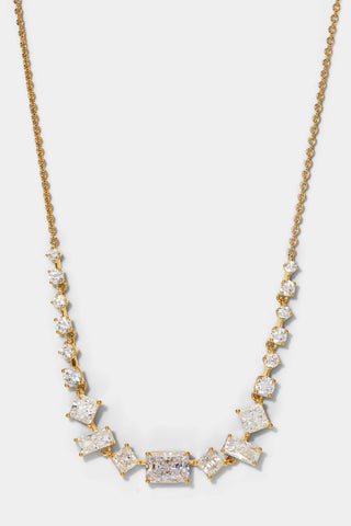 RARE JEWELS FRONTAL NECKLACE IN GOLD PLATING.