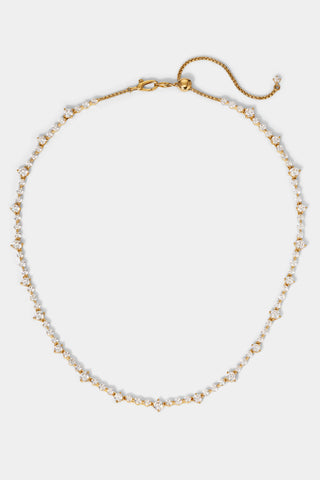 CASSI CZ TENNIS COLLAR NECKLACE IN GOLD PLATING.