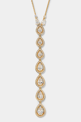 RADIANT LONG PEAR CZ Y NECKLACE