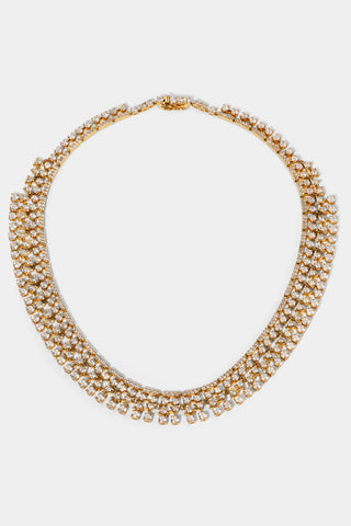 LUXOR CZ LARGE COLLAR NECKLACE IN GOLD PLATING