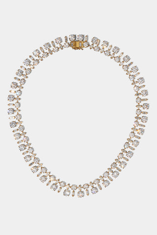STELLAR CZ BOLD COLLAR NECKLACE IN GOLD PLATING