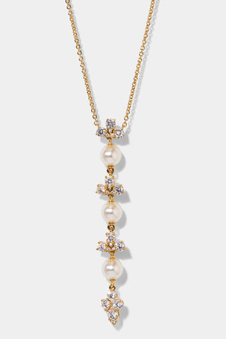 VENUS MULTI PEARL Y NECKLACE IN GOLD PLATING
