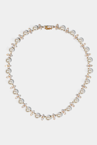 VENUS PEARL CLUSTER COLLAR NECKLACE IN GOLD PLATING