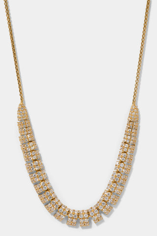 CRUSHED PAVE FRONTAL NECKLACE IN GOLD PLATING