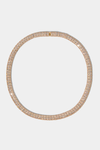 CRUSHED PAVE DOME COLLAR NECKLACE IN GOLD PLATING