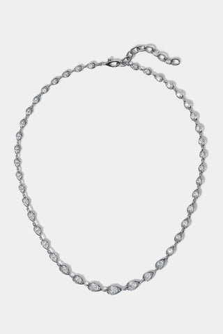 IT GIRL CHAIN COLLAR NECKLACE IN RHODIUM PLATING