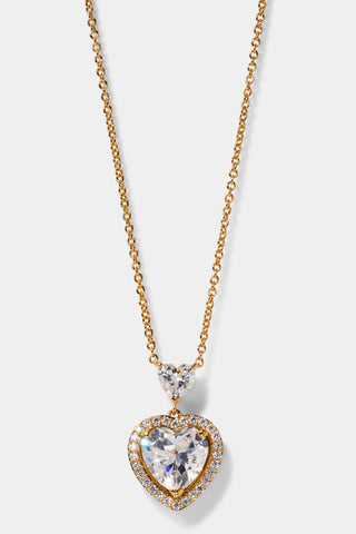 LE BISOU HALO HEART NECKLACE IN GOLD PLATING
