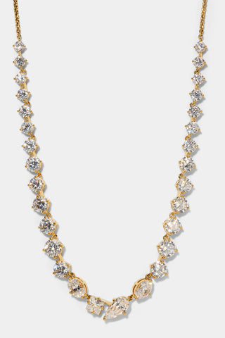 LUCIA FRONTAL V NECKLACE IN GOLD PLATING