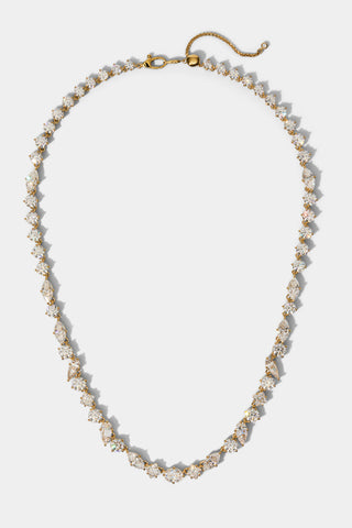 LUCIA MIXED CZ NECKLACE IN GOLD PLATING